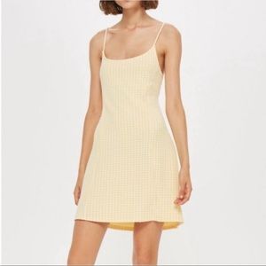 TopShop Yellow Gingham Mini Dress